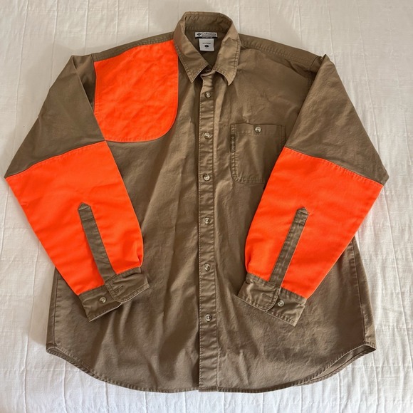 Columbia Other - Columbia Hunting Men's Shooting Shirt LARGE  RH Khaki‎ Blaze Orange